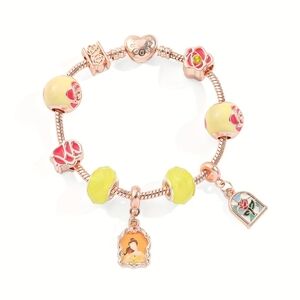 Enchanted Rose Charm Bracelet Beauty and the Beast Inspired Pandora Style